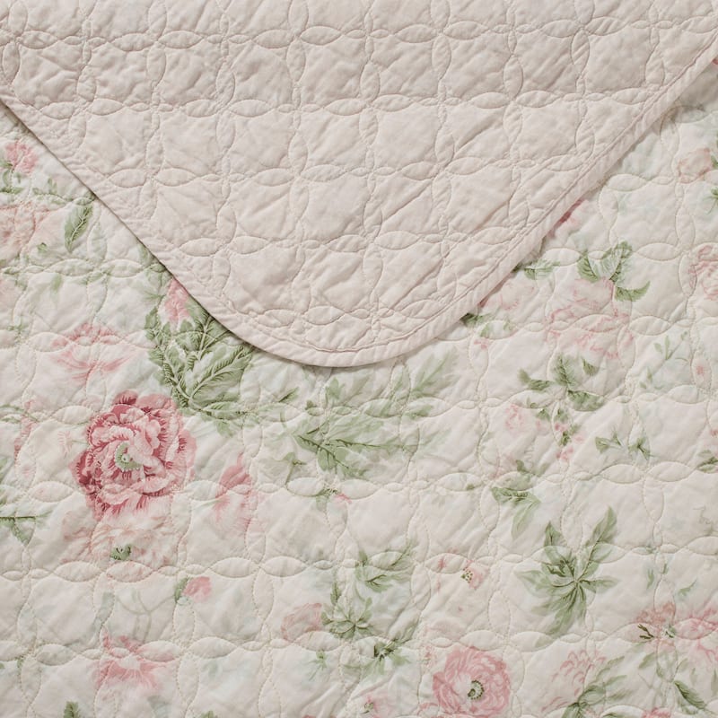 Laura Ashley Breezy Floral Cotton Reversible Quilt Set