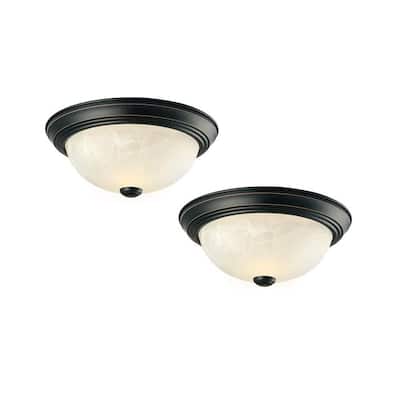 2 pack dimmable ceiling light fixture Alabaster glass ceiling lamp