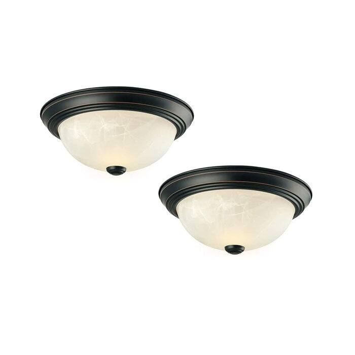 2 pack dimmable ceiling light fixture Alabaster glass ceiling lamp