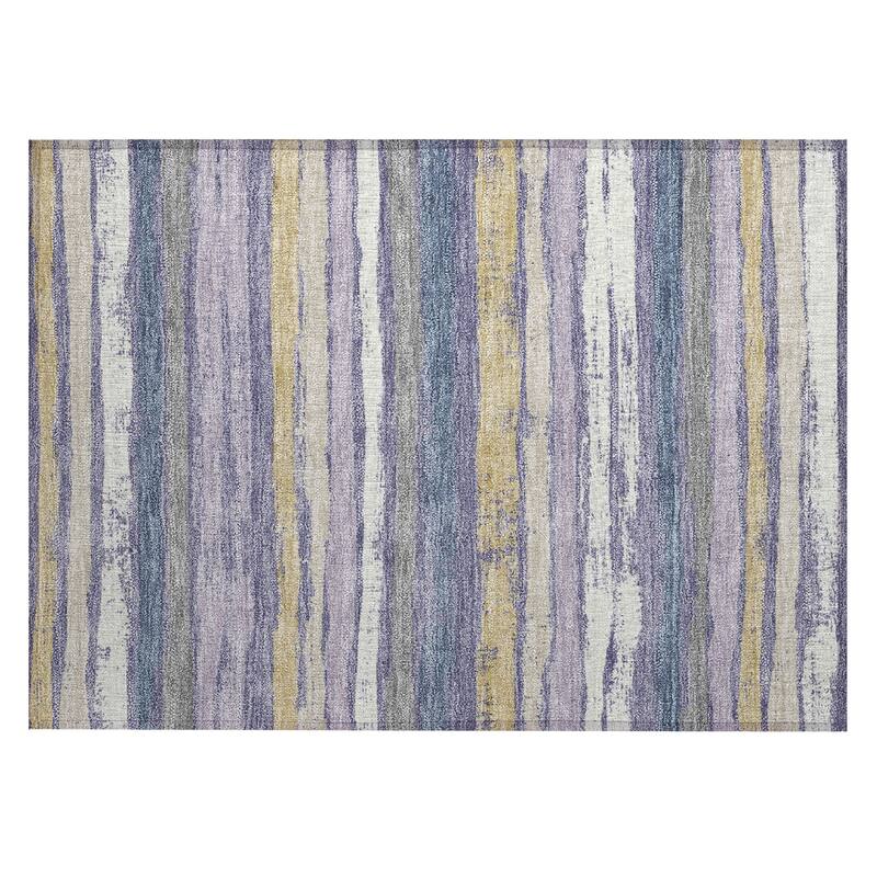 Machine Washable Indoor/ Outdoor Chantille Stripe Rug