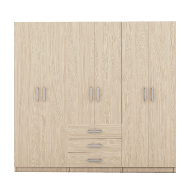 6-Doors Wooden Wardrobe Storage for Bedroom