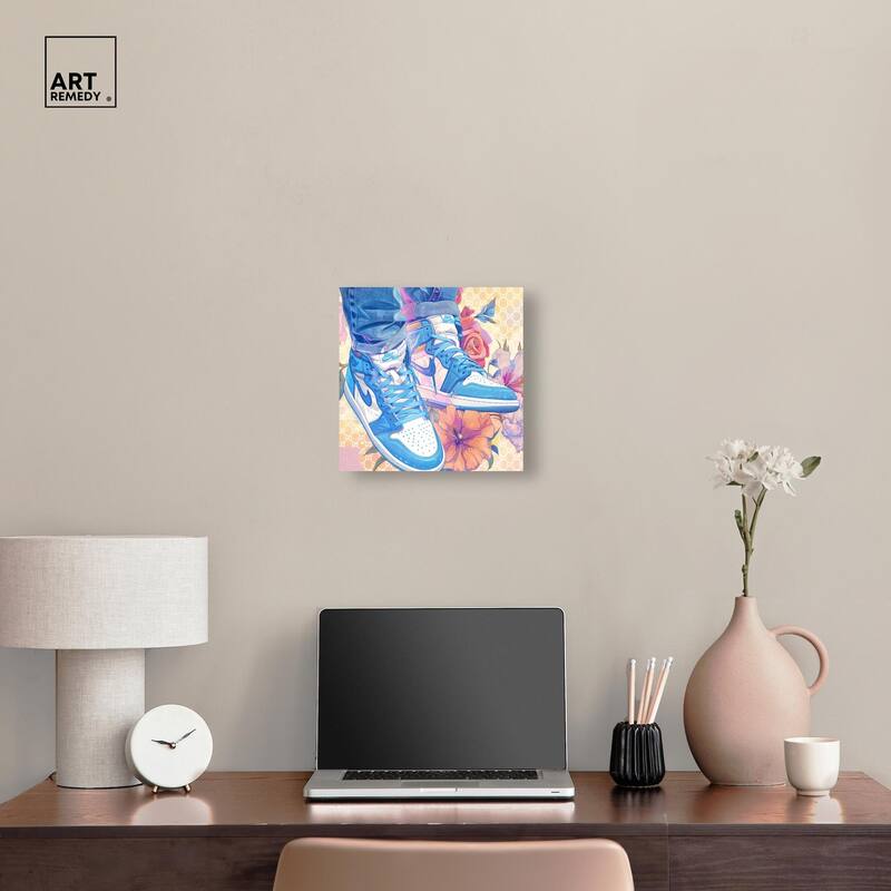 Sneakers in Bloom Canvas by Art Remedy, Gallery Wrapped
