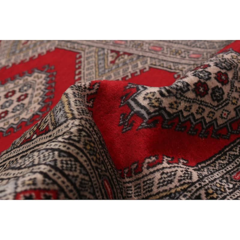 ECARPETGALLERY Hand-knotted Finest Peshawar Bokhara Red Wool Rug - 3'1 x 5'0