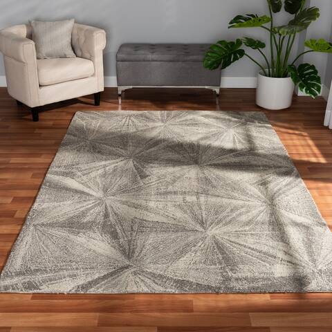 Barret Modern and Contemporary Grey Hand-Tufted Wool Area Rug - 5' x 8'/Surplus