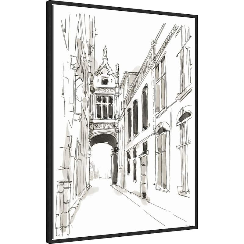Pen and Ink Travel Studies No. 3 by Ethan Harper Framed Canvas Wall Art Print