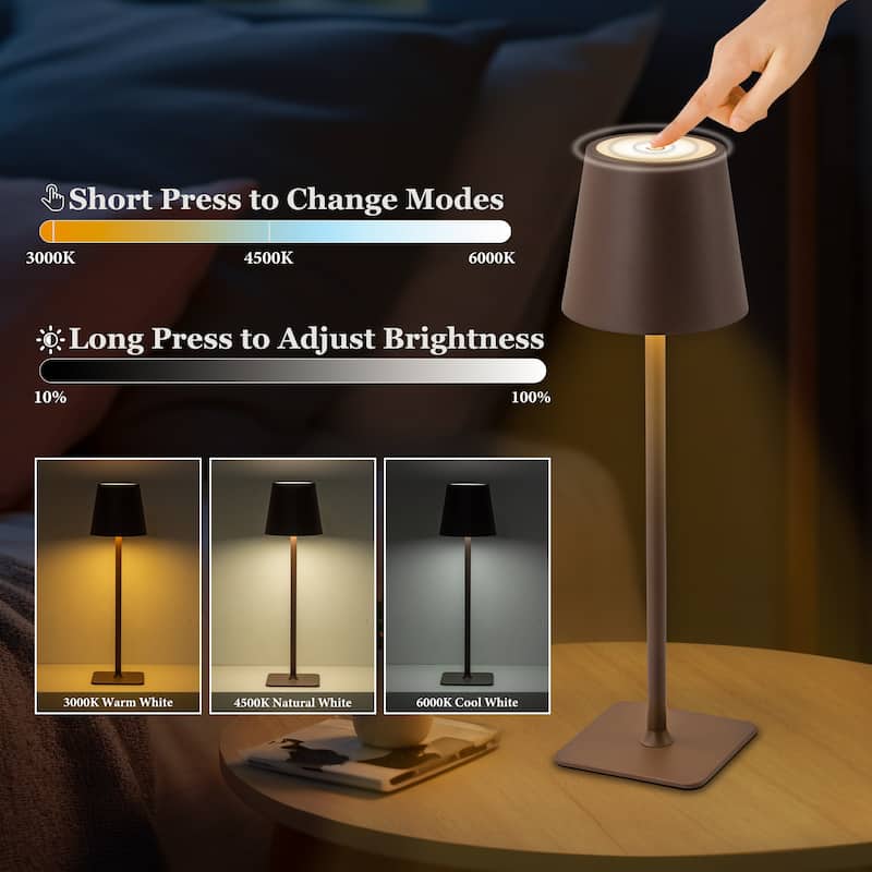C Cattleya 4-Pack LED Cordless 3CCT Dimmable Portable Table Lamps