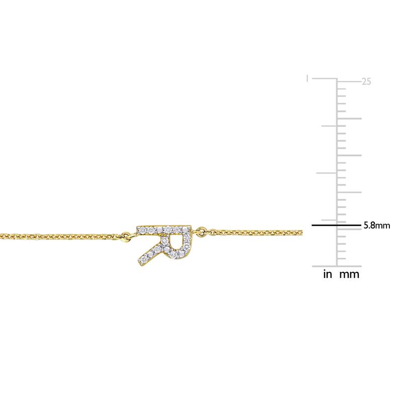 Miadora Diamond Accent A to Z Initial Station Necklace in 14k Yellow Gold