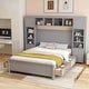 preview thumbnail 94 of 105, Modern Platform Bed with Integrated Cabinet, Trundle Bed and Drawers