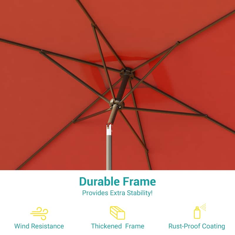 Bonosuki 10 x 6.5ft Patio Rectangular Umbrella with Tilt and Crank