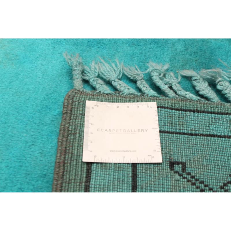 ECARPETGALLERY Hand-knotted Color Transition Teal Wool Rug - 2'9 x 8'9