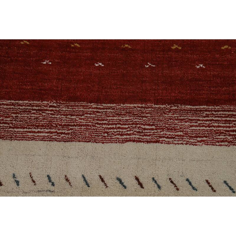 Hand Knotted Oriental 100% Wool Carpet Tribal Animal Pictorial Multi-Colored Gabbeh Area Rug - 7' 8'' X 5' 6''