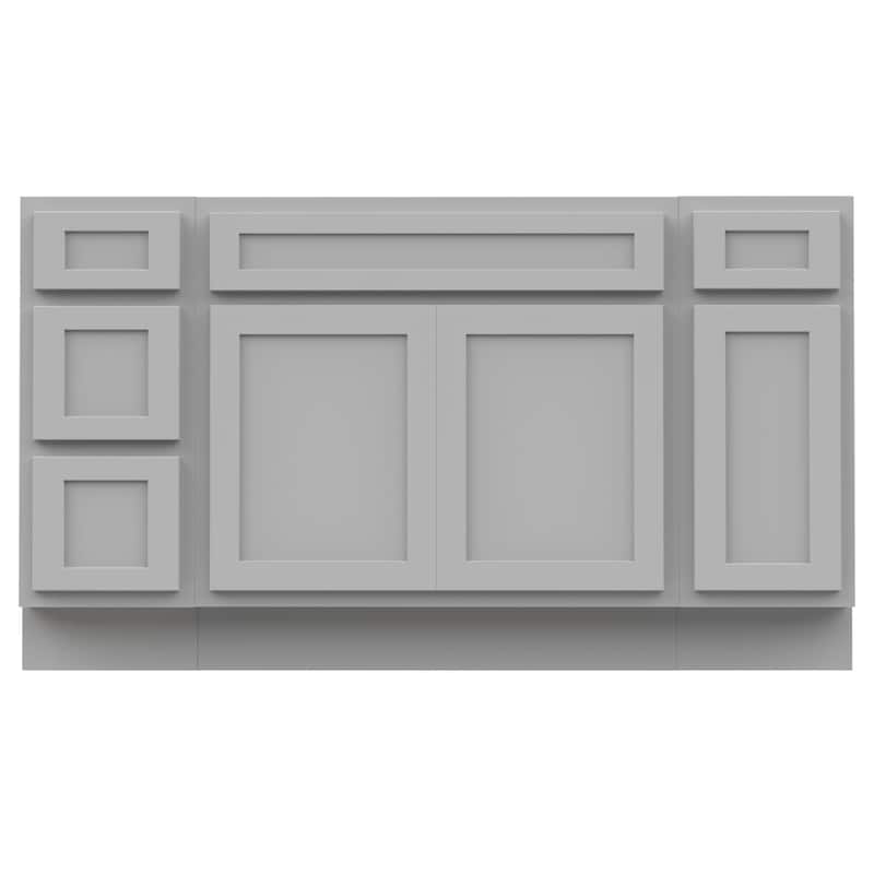Vanity Art 57" Oak Freestanding Bathroom Vanity Cabinet without Top