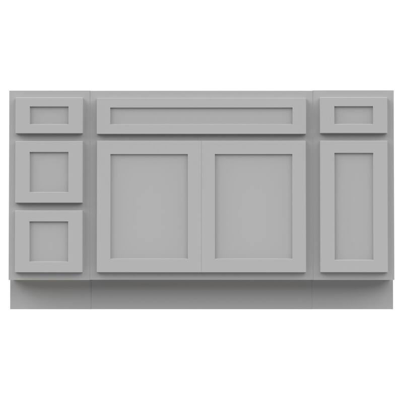 Vanity Art 60" Oak Freestanding Bathroom Vanity Cabinet without Top - Grey
