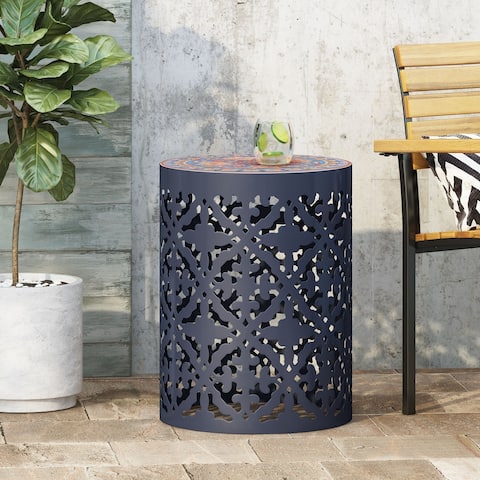 Castana Outdoor Lace Cut Side Table by Christopher Knight Home