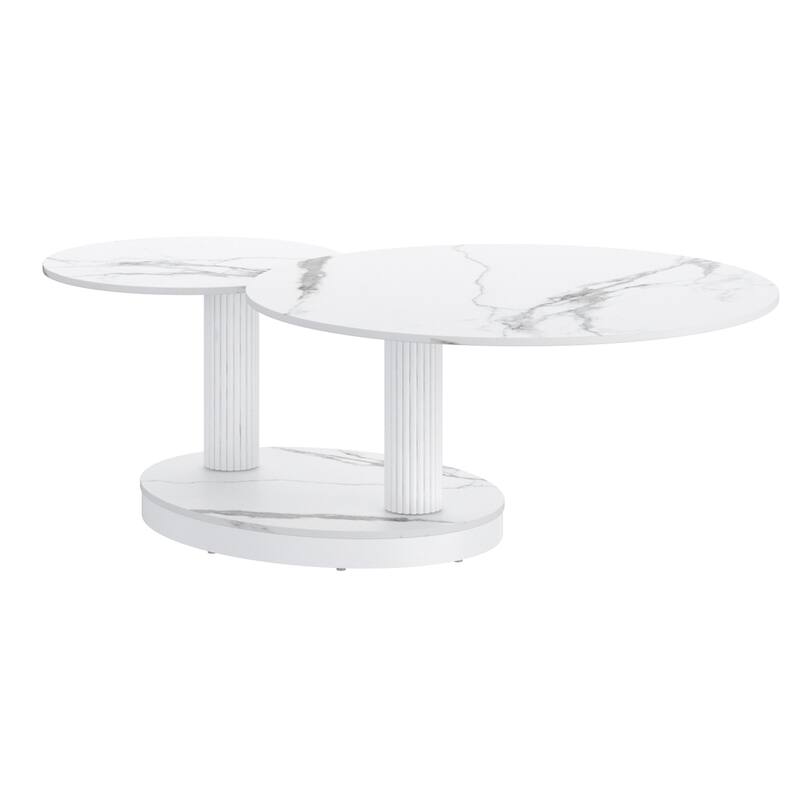 Contemporary Sintered Stone & Metal Coffee Table
