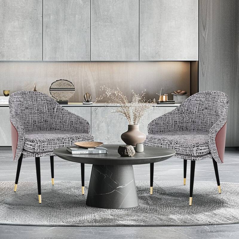 Two-tone Linen Upholstered Dining Chairs (Set of 2) - 21.65" W x 20.66" D x 32.28" H