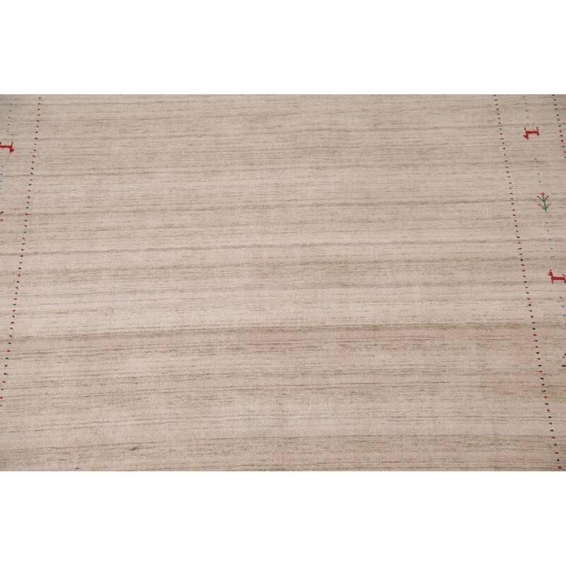 Striped Gabbeh Indian Area Rug Handmade Wool Carpet - 7'10"x 9'9"