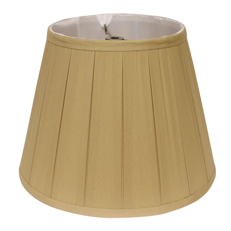HomeRoots 16" Primrose Slanted Crimped Box Shantung Lampshade - 16