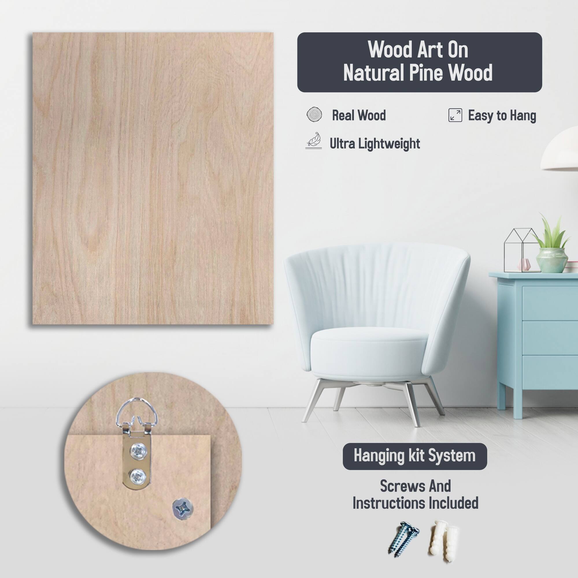 Designart 'Green Spanish Moss Tree' Landscape Forest Wood Wall Art