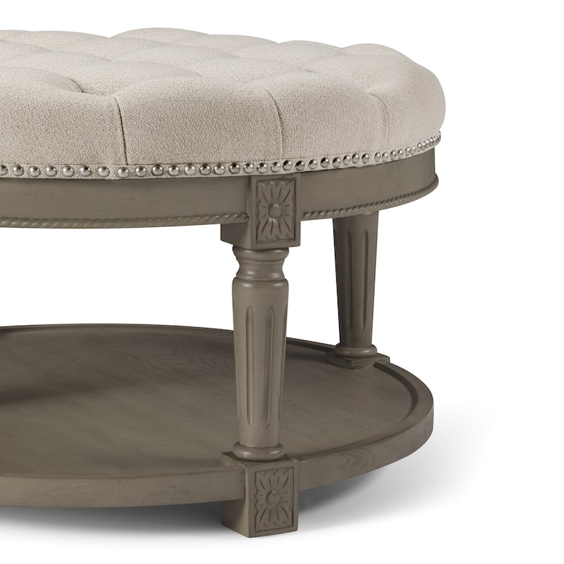 Maven Lane Mesa Round Upholstered Coffee Table