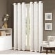 preview thumbnail 10 of 12, Brighton Abstract Leaves Foil Print Window Curtain Set White/Gold