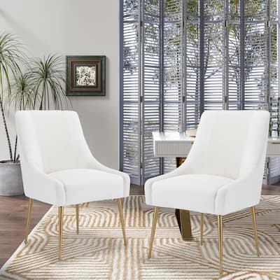 Clihome Velvet Upholstered Dining Chairs (Set of 2)