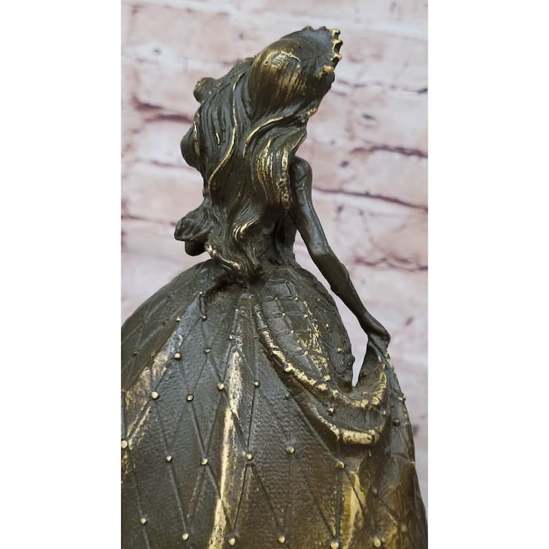 15Th Birthday Bronze Sculpture – Elegant Quinceañera Girl In Dress