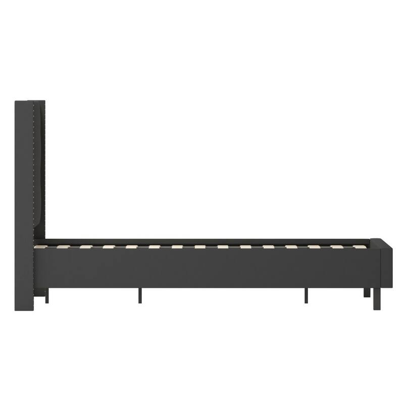 Tufted Upholstered Nailhead Trim Platform Bed