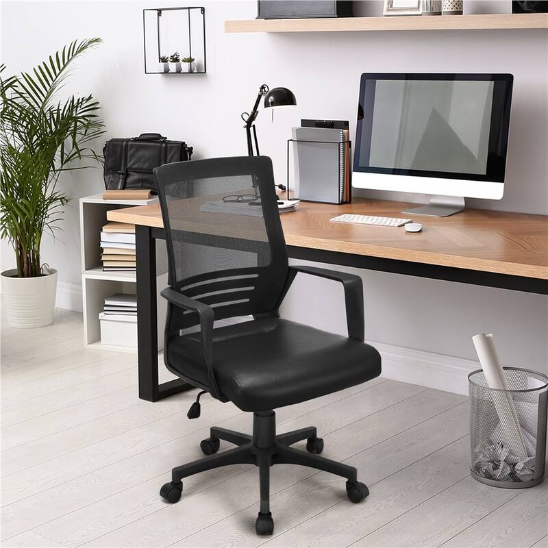 Yaheetech Adjustable Ergonomic Mesh Office Chair with Lumbar Support - Black