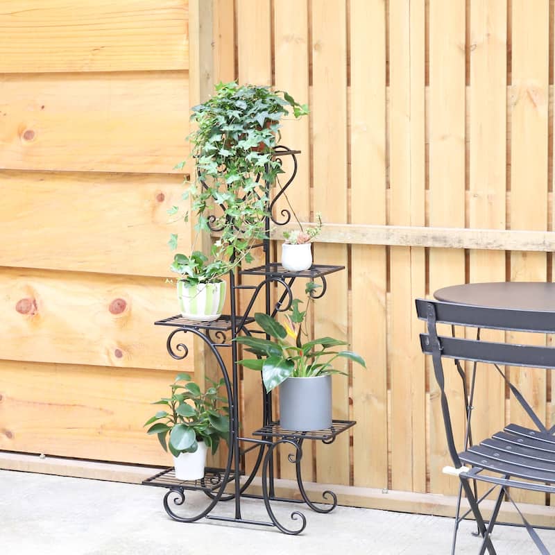 Multi-Tiered Plant Stand Metal Iron Shelf