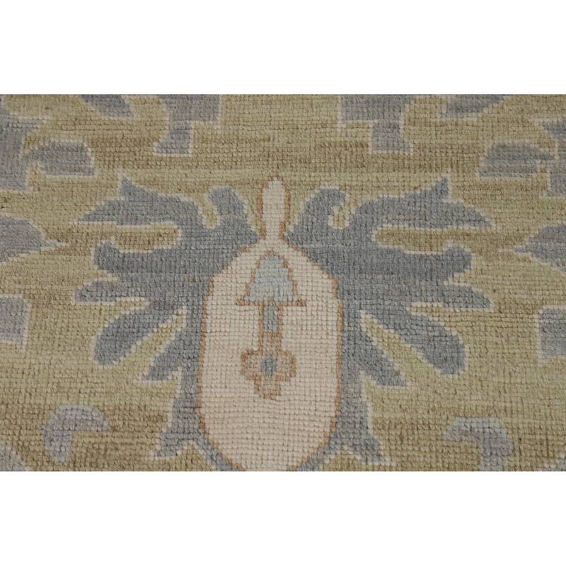 Hand Knotted Oriental 100% Wool Carpet Transitional All-Over Greys & Charcoal Oushak Area Rug - 11' 11'' X 9' 4''