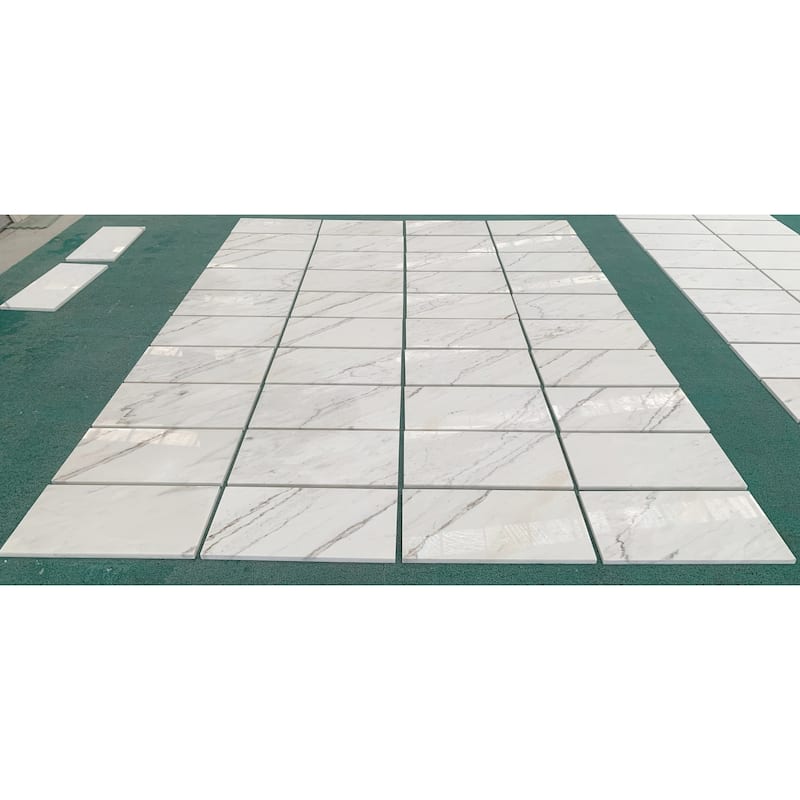 12"×24" Natural Polished Marble Tile for Wall and Floor, 1 Box 4 PCS