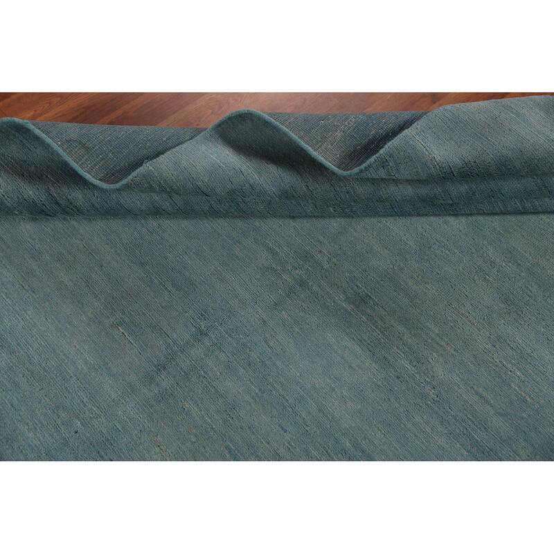 Light Blue Gabbeh Oriental Area Rug Hand-Knotted Wool Carpet - 6'0" x 8'10"