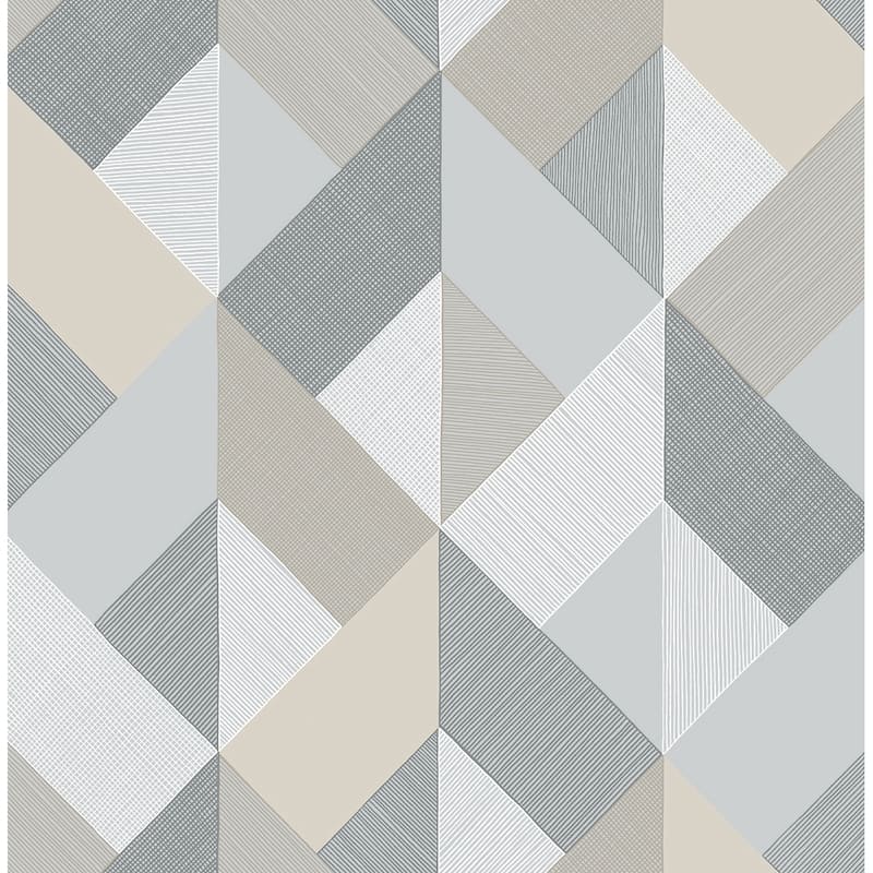 Stacy Garcia Home Marquetry Peel and Stick Wallpaper - 20.5 in. W x 18 ft. L - Warm Stone