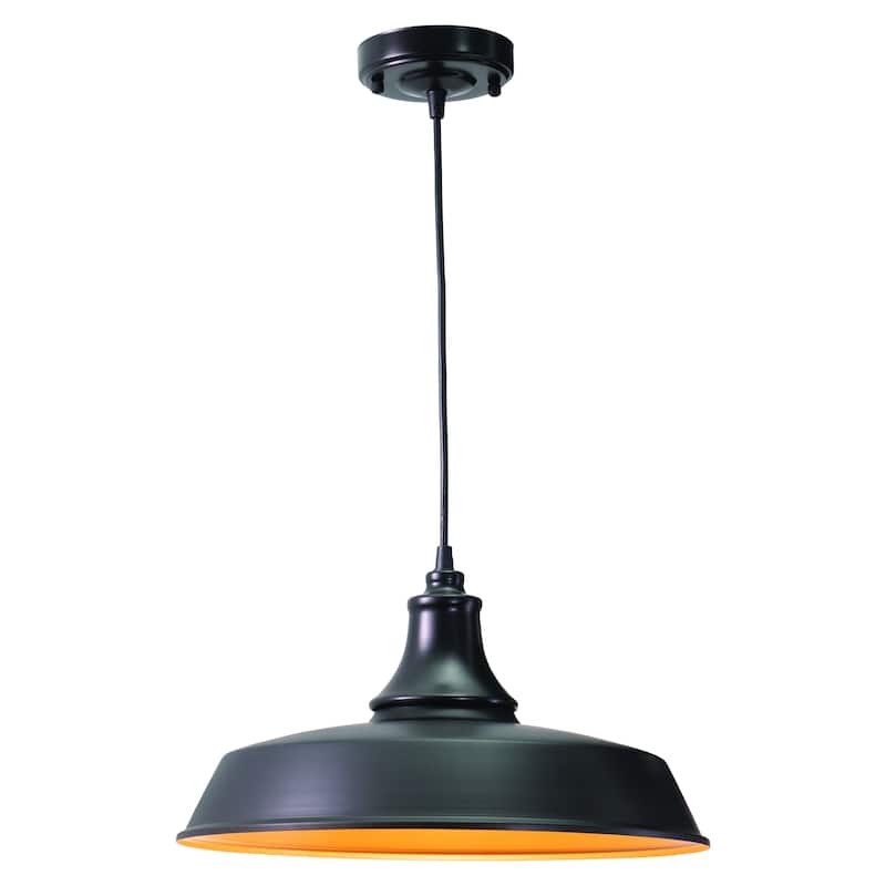Dorado Bronze Outdoor Farmhouse Pendant Ceiling Light - 15-in W x 8.5-in H x 15-in D