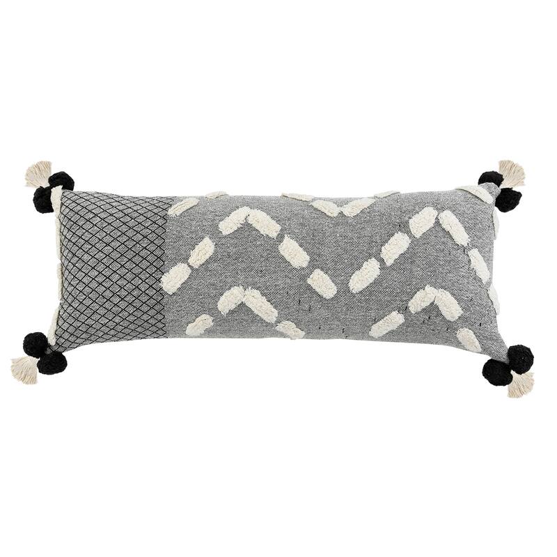 Sevita Gray Zeal Pom Throw Pillow