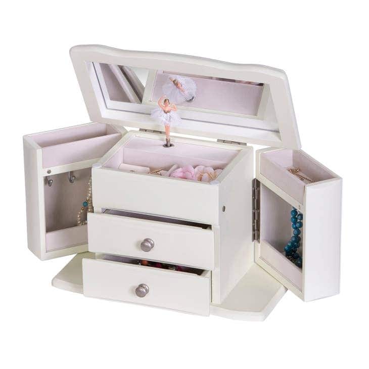 Mele and Co Angelica Girl Wooden Ballerina Music Jewelry Box