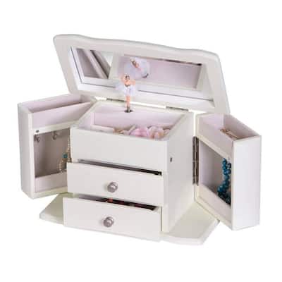 Mele and Co Angelica Girl Wooden Ballerina Music Jewelry Box