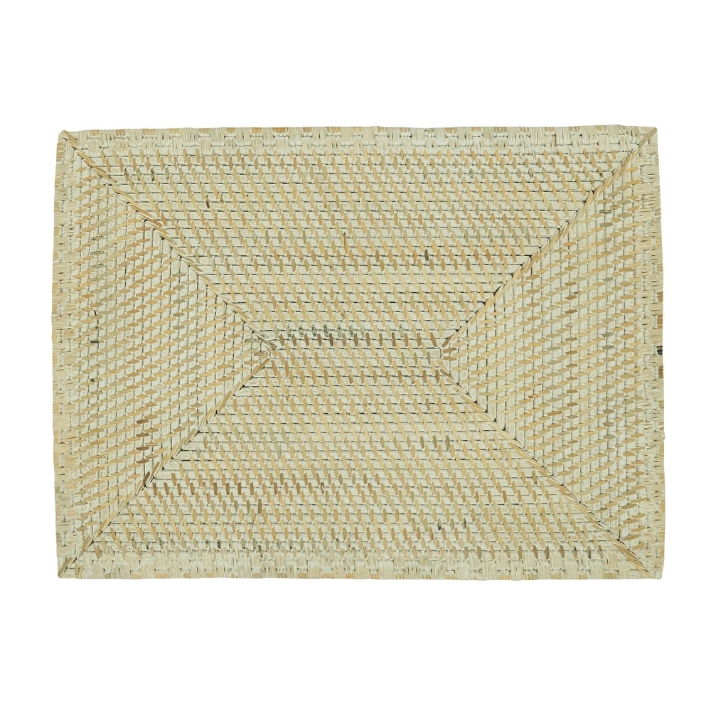 Rattan Placemats With Woven Design (Set of 4)