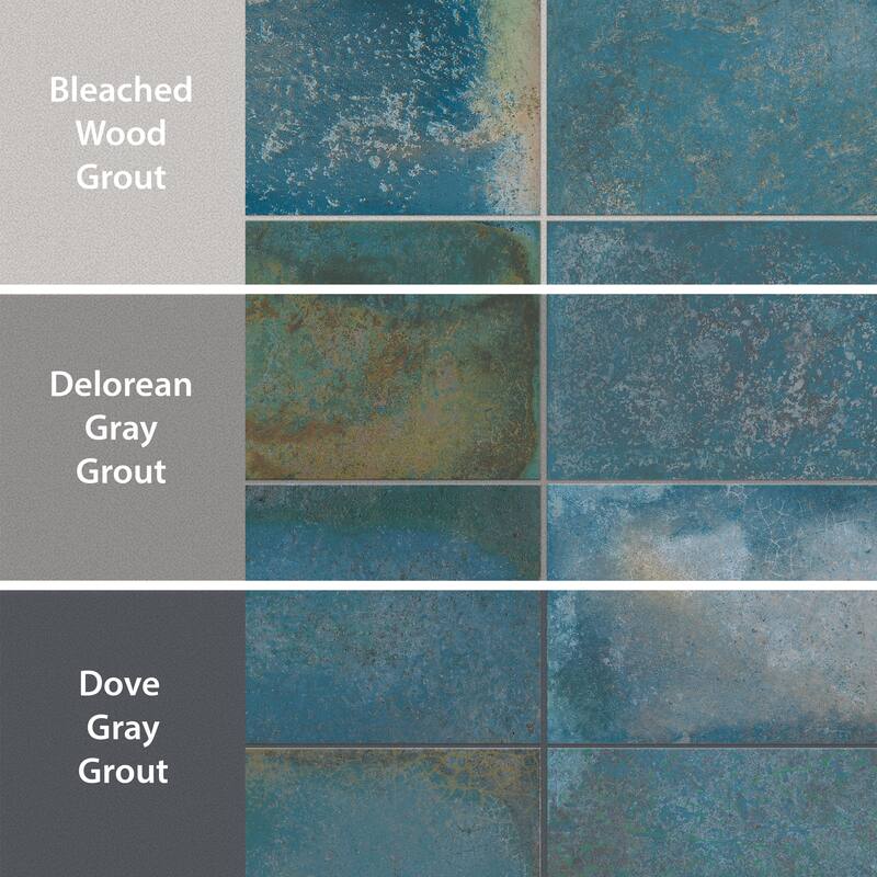 Merola Tile Atelier Oxid Blue 4-1/2" x 9-1/8" Porcelain Floor and Wall Tile