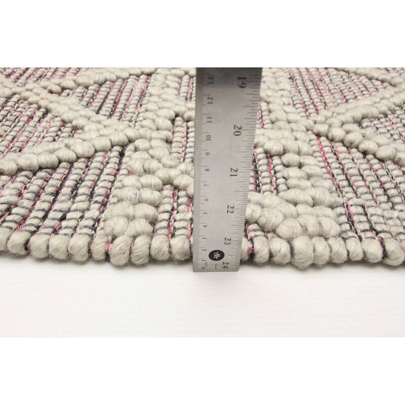 ECARPETGALLERY Braid weave Sienna Grey Wool Rug - 5'0 x 9'10