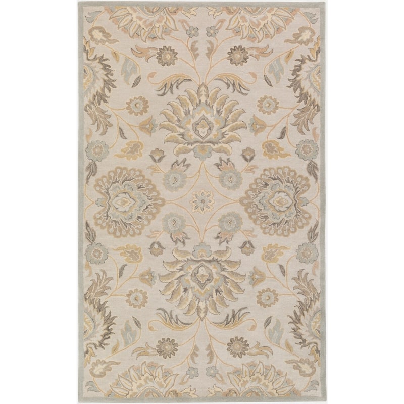 Patchway Handmade Classic Floral Wool Area Rug - Cream - 8' x 11'