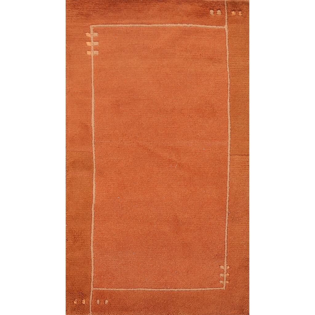 Contemporary Oriental Nepal Tibetan Area Rug Hand-knotted Wool Carpet - 2'5" x 4'4"