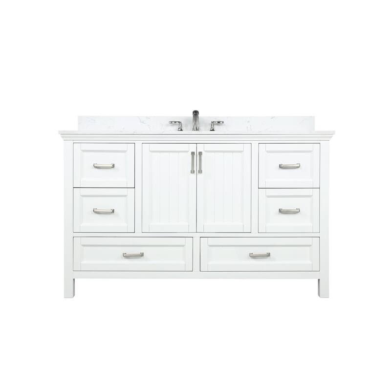 Altair Isla Single Bathroom Vanity Set and Aosta White Countertop without Mirror