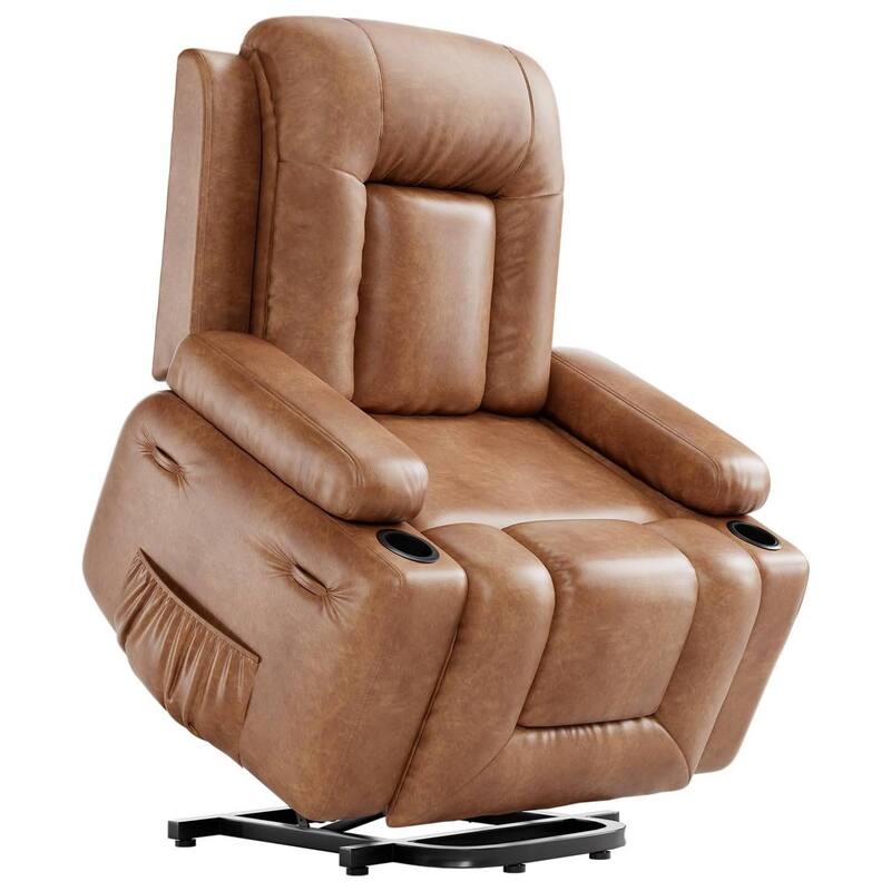 Adjustable Electric Heat and Massage Power Recliner Chair, Single Sofa - Brown