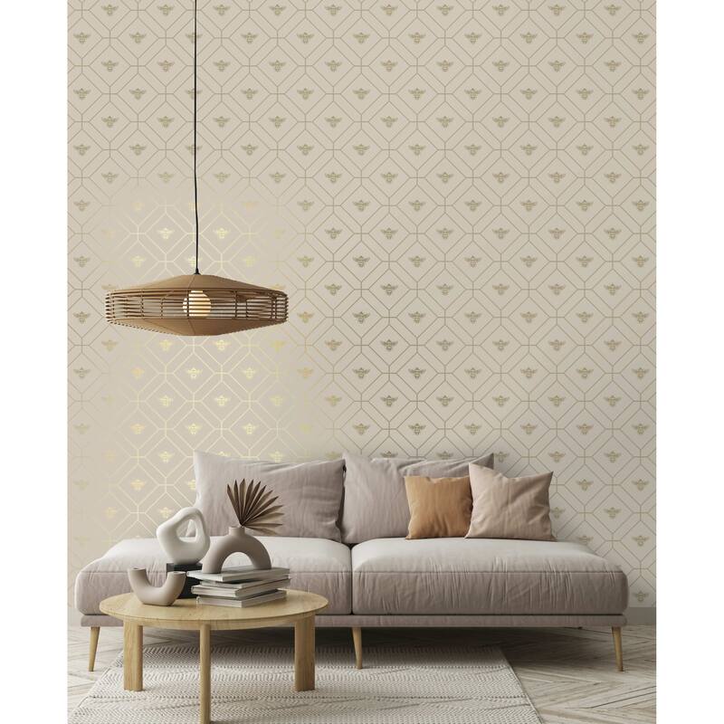 Honeycomb Bee Geometric Non-Pasted Wallpaper – 396in x 20.8in