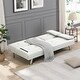 preview thumbnail 5 of 13, Multifunctional Sofa Bed PVC Recliner Chair Bed Futon Chaise Lounge with Console and Cup Holder for Living Room, White
