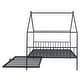 preview thumbnail 8 of 47, Metal Adorable House Full Size House Bed with Twin Size Trundle Bed