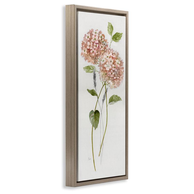 Stupell Two Pink Hydrangeas Framed Floater Canvas Wall Art Design By Nan