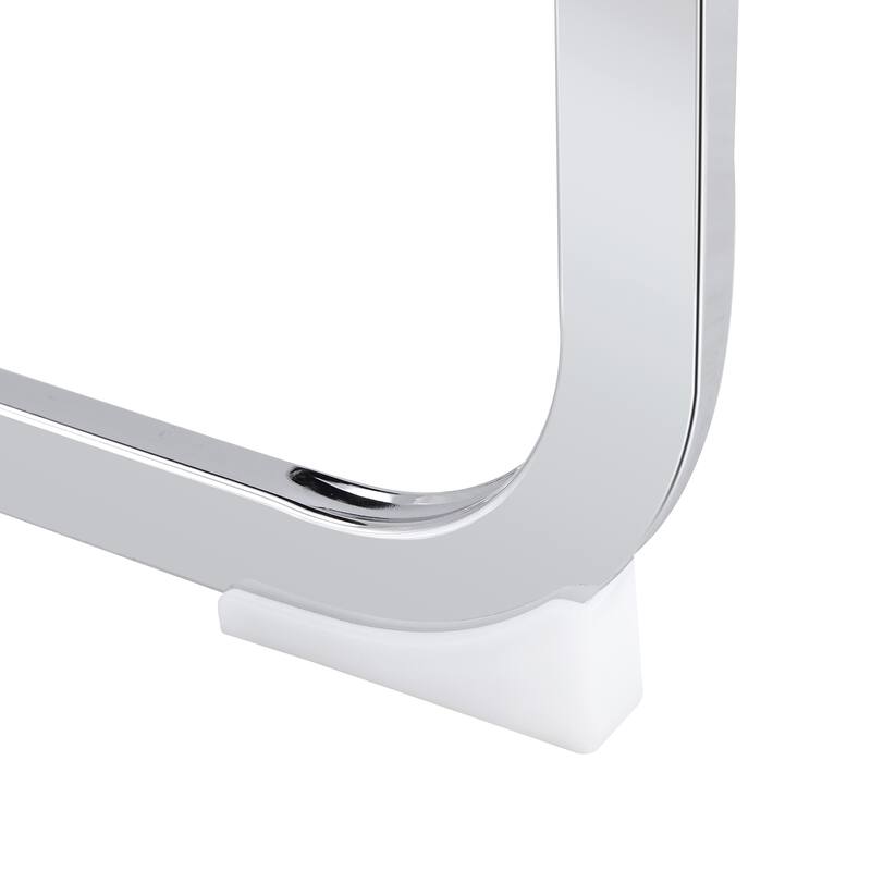 7-Piece Dining Table Set with Light Gray PU Leather Side Chairs